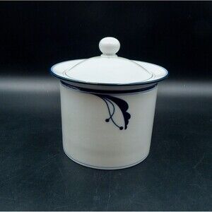 Dansk Flora Bayberry Blue Coffee Canister Cookie Jar Lid 7 Inch Japan